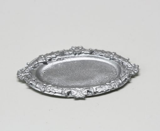 Large Oval Silver Ornate Platter or Tray
