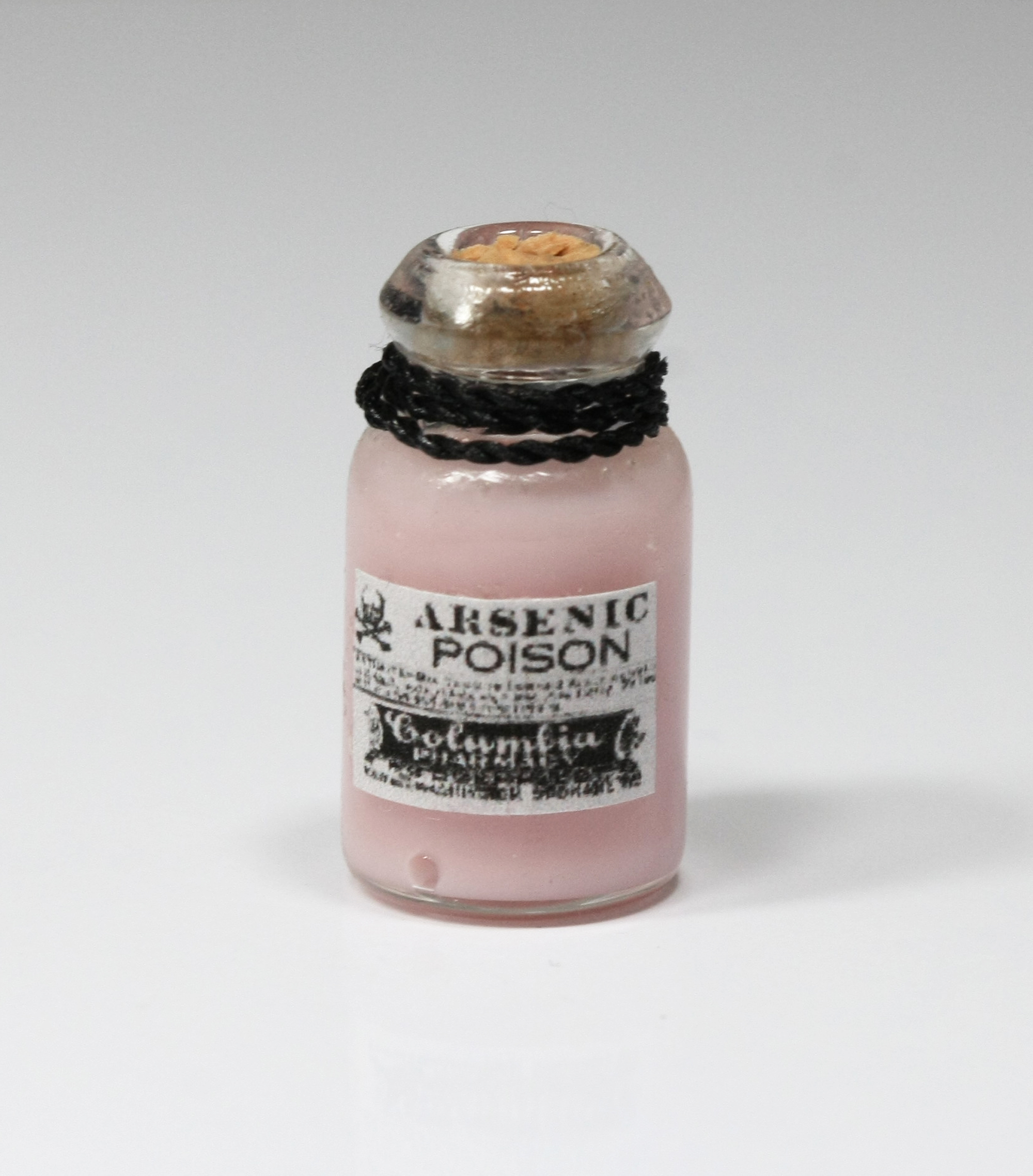 Dollhouse Miniature Glass Bottle of  Faux Pink Arsenic for Halloween