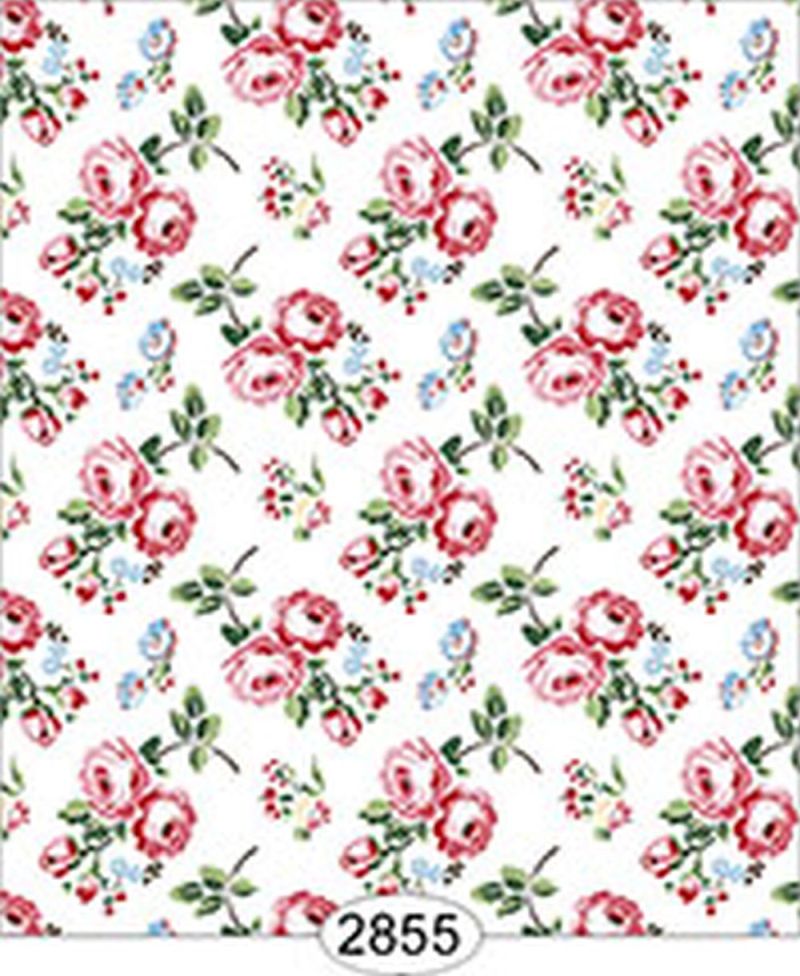 Wallpaper - Cottage Chic - Bouquet on White