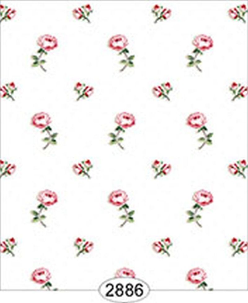 Wallpaper - Cottage Chic - Floral Toss on White