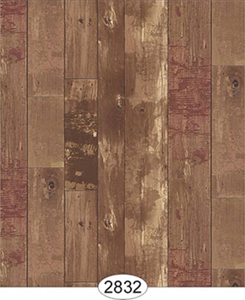 Wallpaper - Reclaimed Wood - Red on Brown