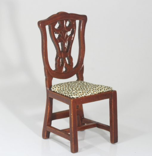 Cherry Side Chair with Leopard Upholstery Seat