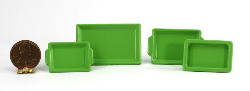 Set of 4 Green Trays