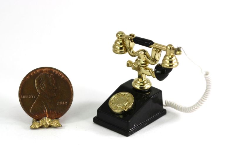 Black Vintage Victorian Telephone w/Removable Handset