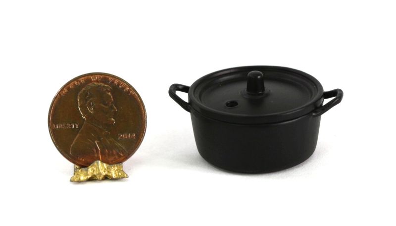 Large Black Pot with Lid