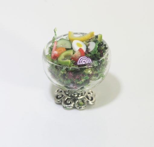 Artisan Fresh Garden Salad in an Ornate Glass Bowl