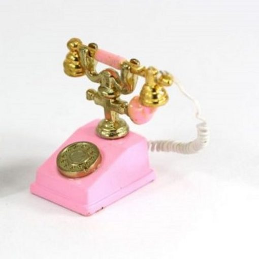 Pink Vintage Victorian Telephone w/Removable Handset