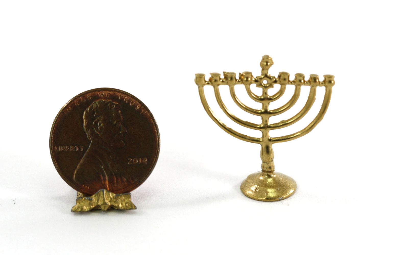 Gold Jewish Menorah