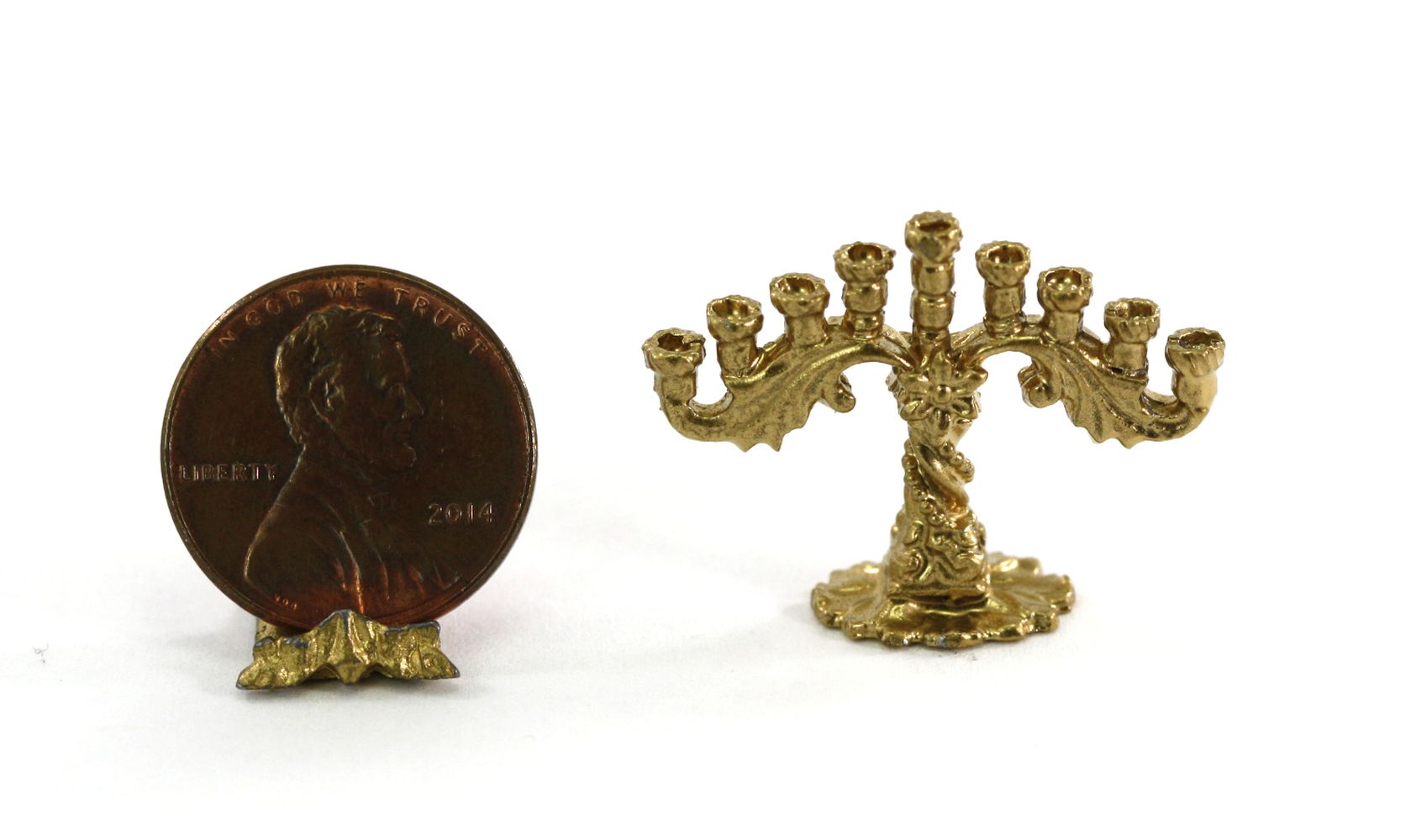Fancy Gold Jewish Menorah