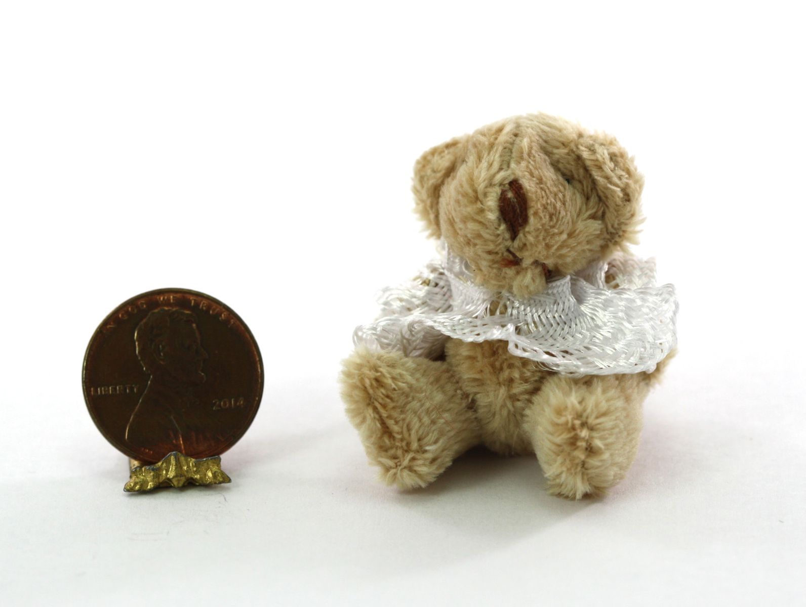 Soft & Fuzzy Teddy Bear with Lace Collar