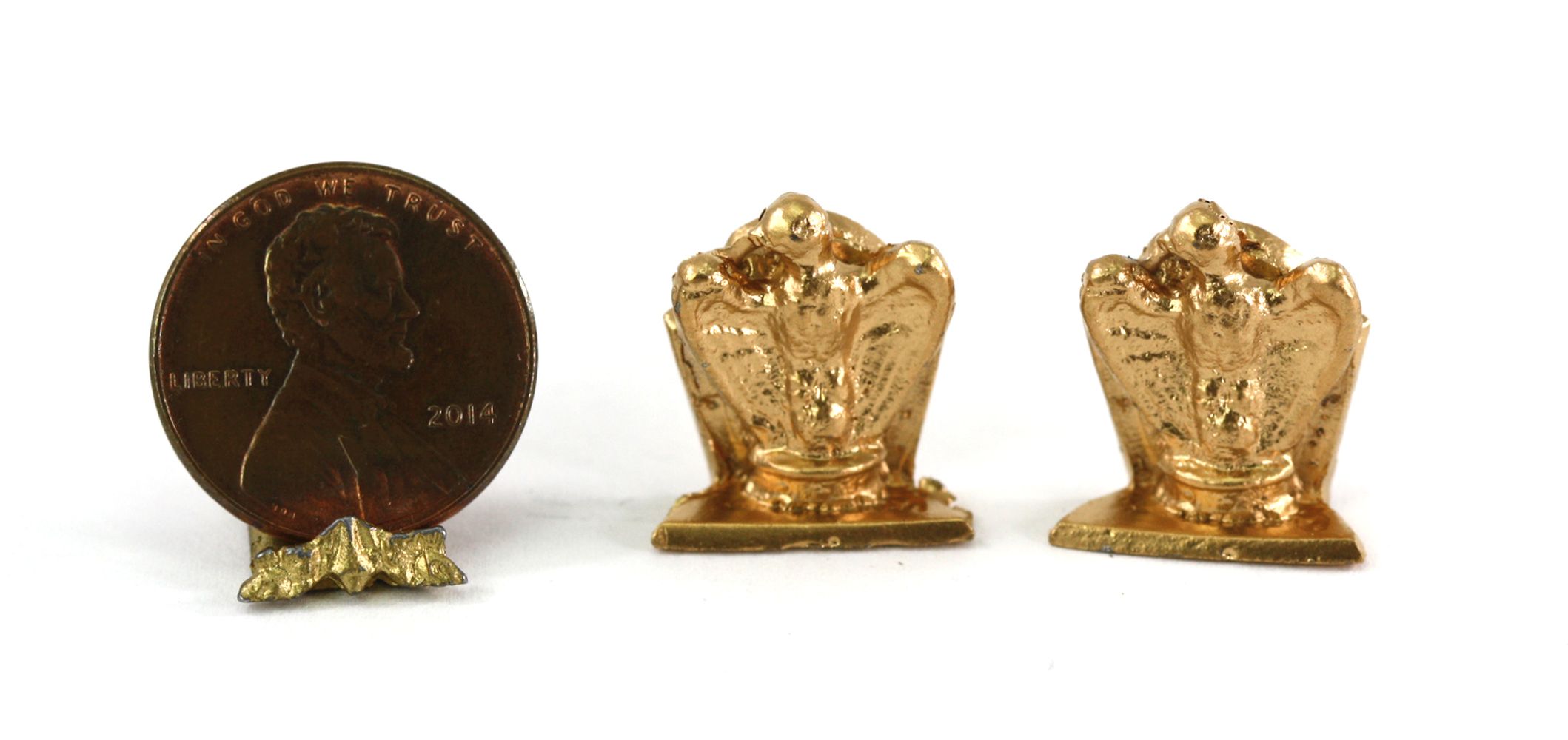 Set of Gold Bird Bookends by Island Crafts & Miniatures