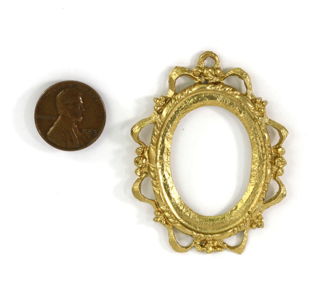 Victorian Oval Gold Picture Frame by Island Crafts & Miniatures