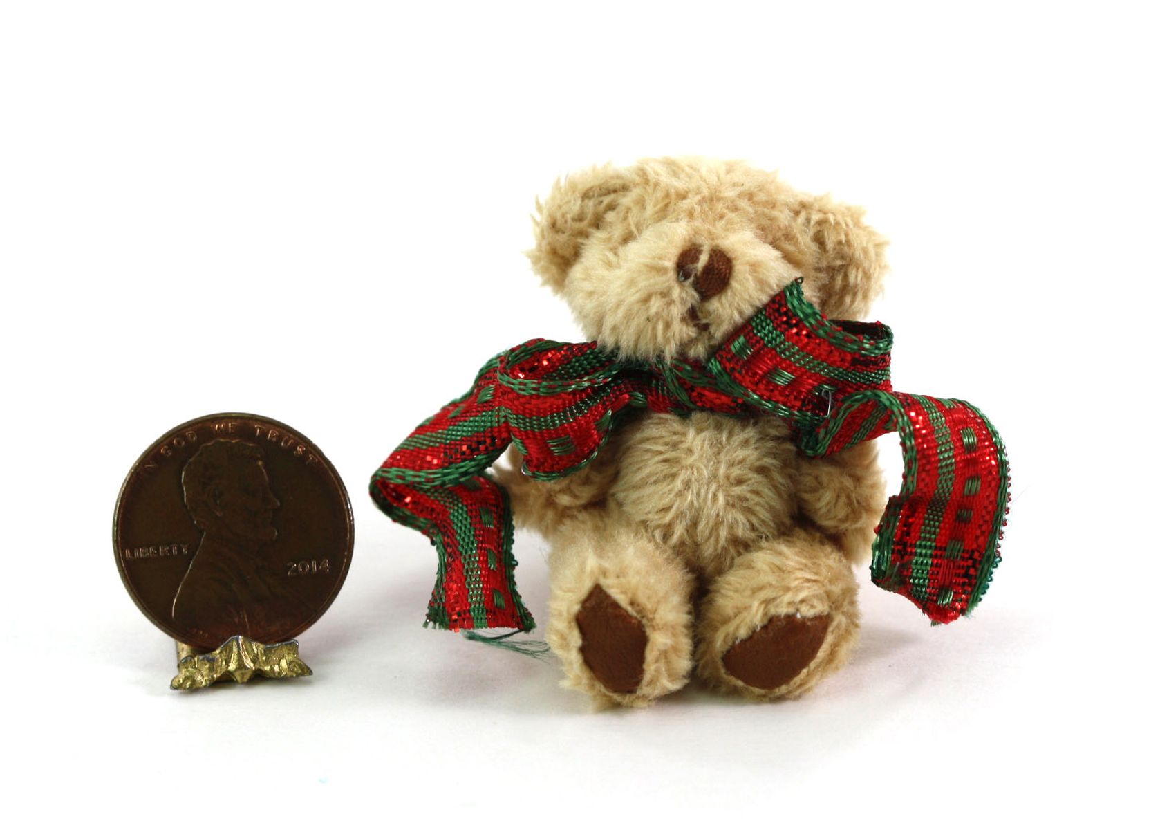 Artisan Soft & Fuzzy Teddy Bear with Holiday Bow
