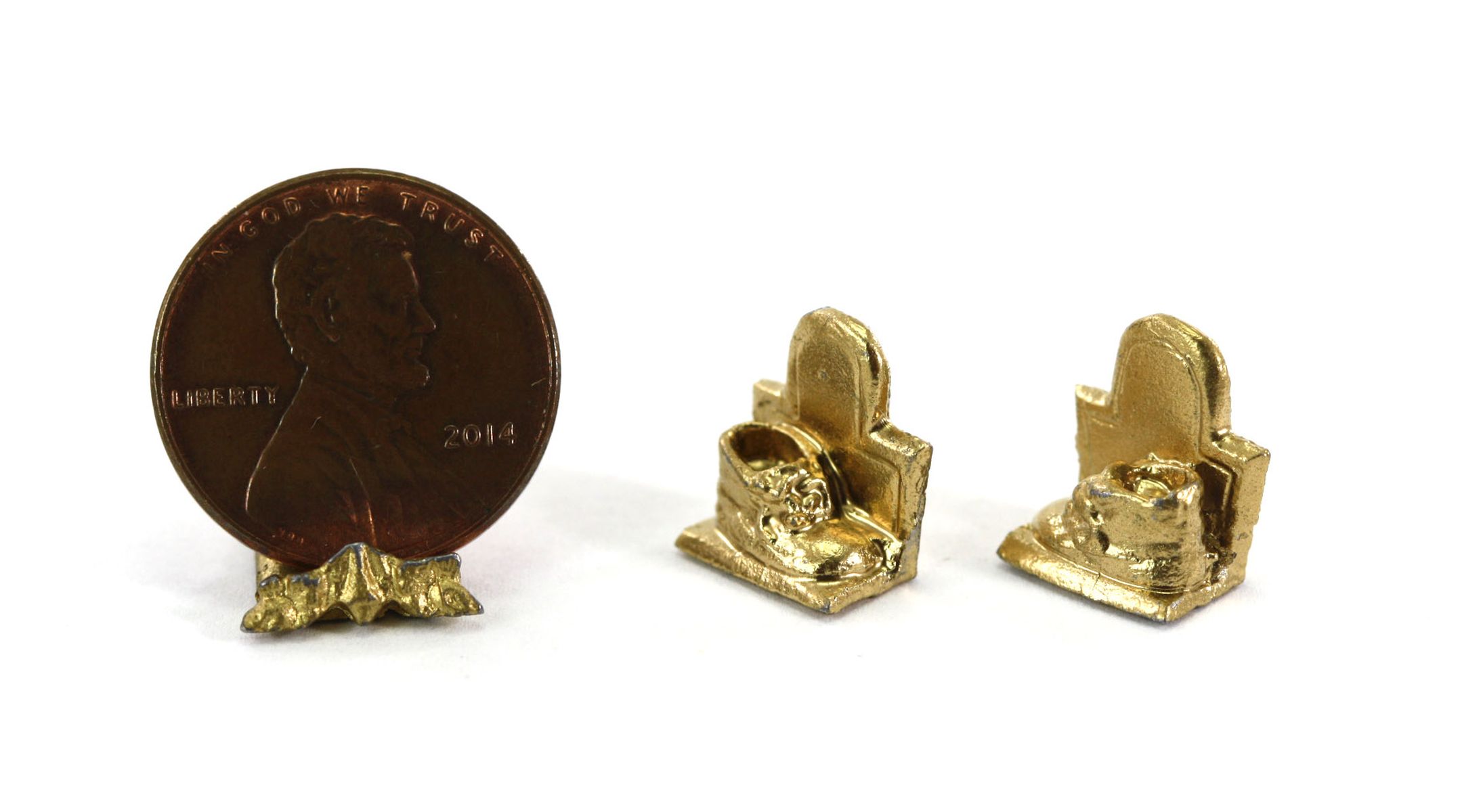Gold Baby Shoe Bookends