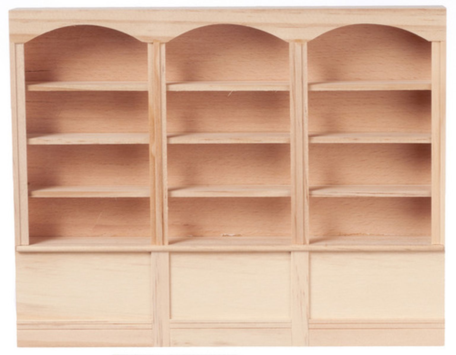 Unfinished Wood 3-Unit, 4-Shelf Bookcase by Houseworks