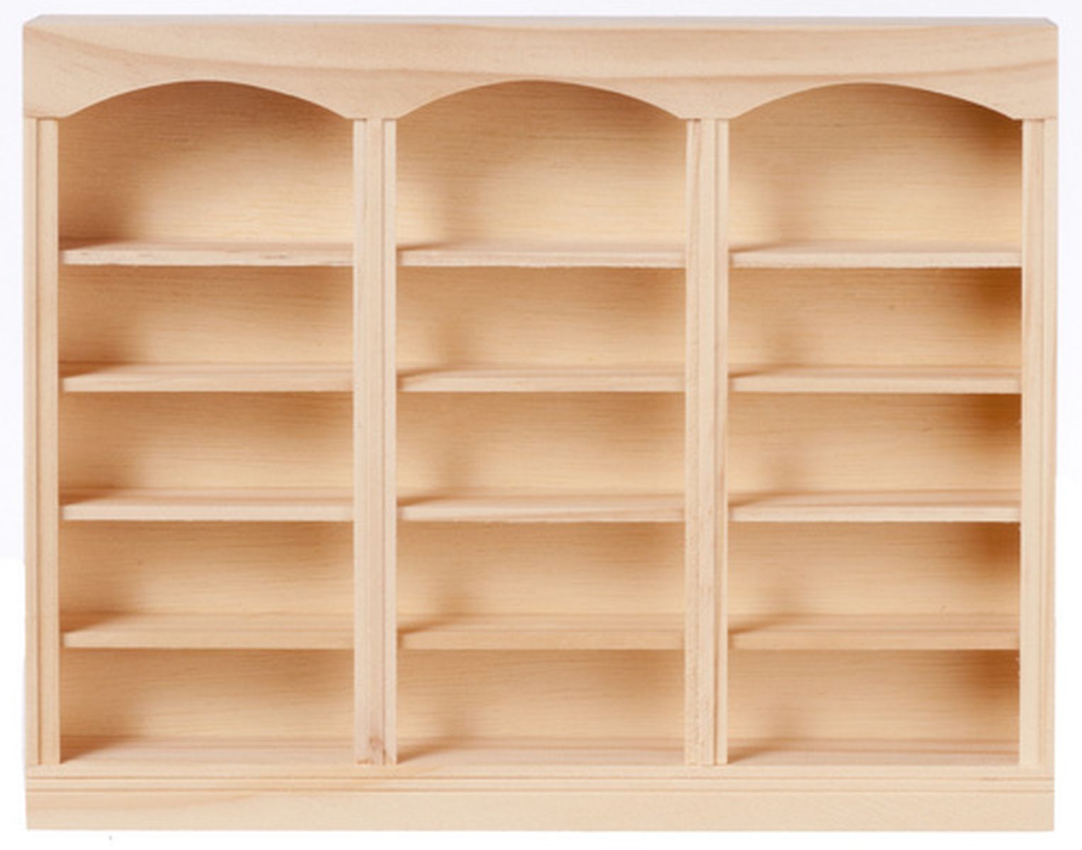 Unfinished Wood 3-Unit, 5-Shelf Bookcase by Houseworks