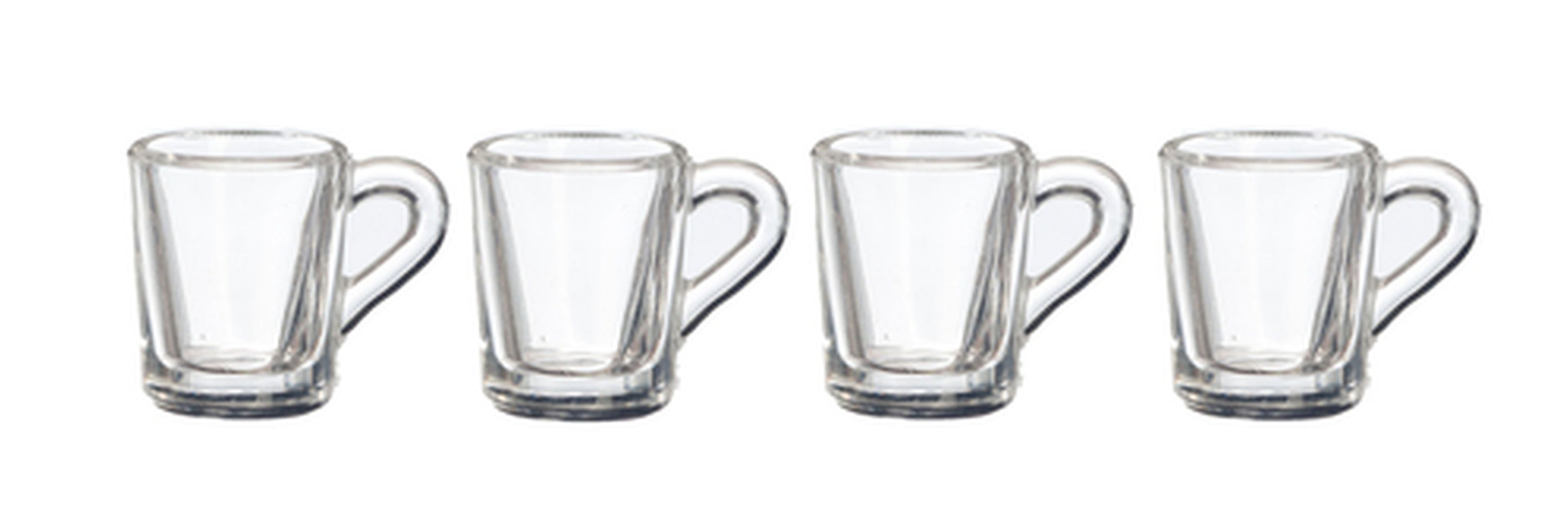 Set of 4 Clear Mugs by Miniatures World