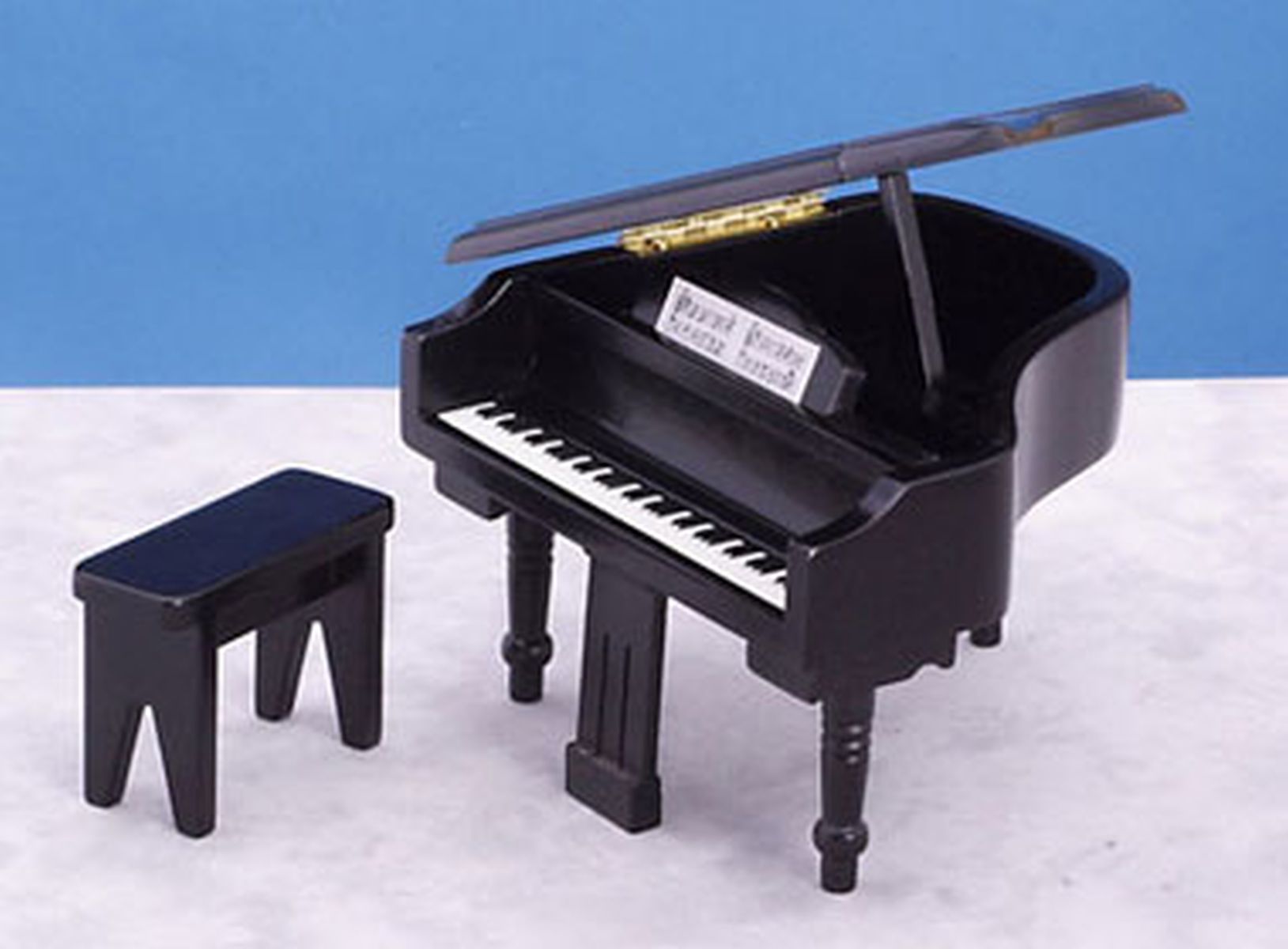 Black Piano & Bench by Town Square Miniatures