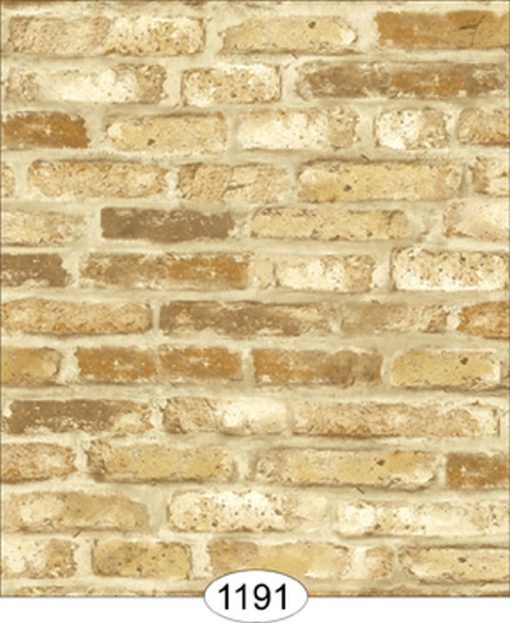 Wallpaper Tumbled Brick Gold