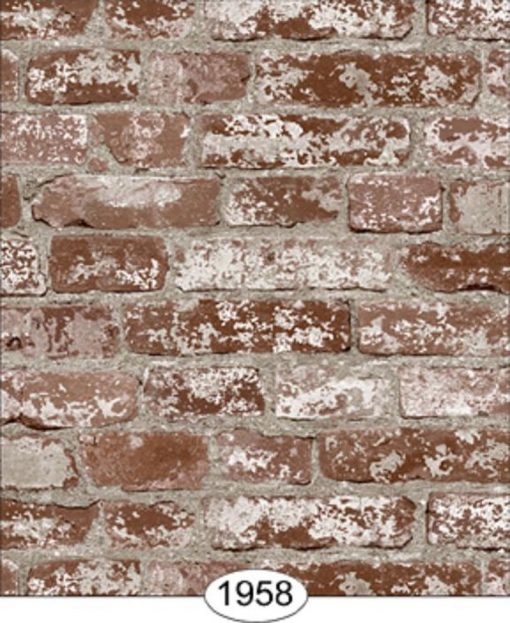 Wallpaper Distressed Brick Red