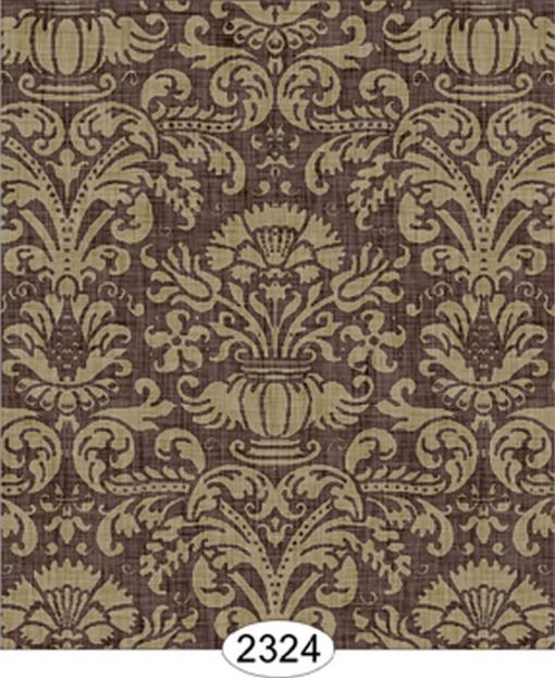 Wallpaper Annabelle Damask Brown Chocolate