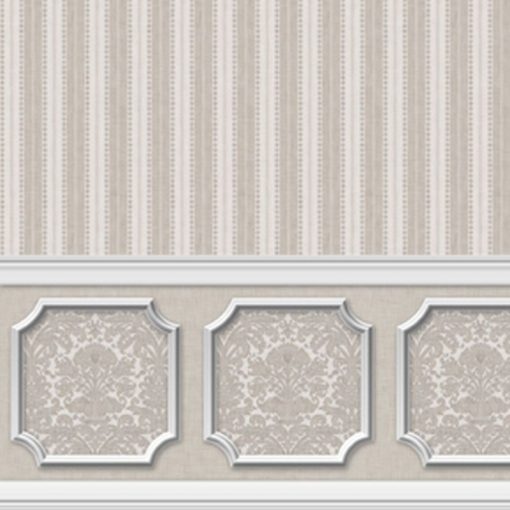 Wallpaper Annabelle Wainscot Mural Gray Silver