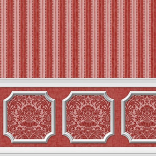 Wallpaper Annabelle Wainscot Mural Red