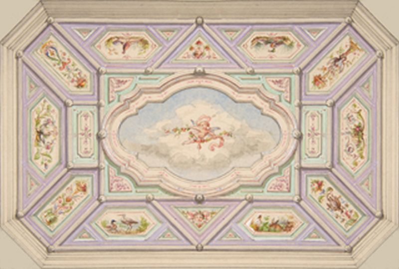 Dollhouse Wallpaper Ceiling Mural Cherub 648260916893 Ebay