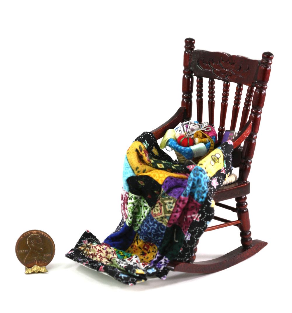 Rocking Chair with Quilt in Progress by Shadow Box