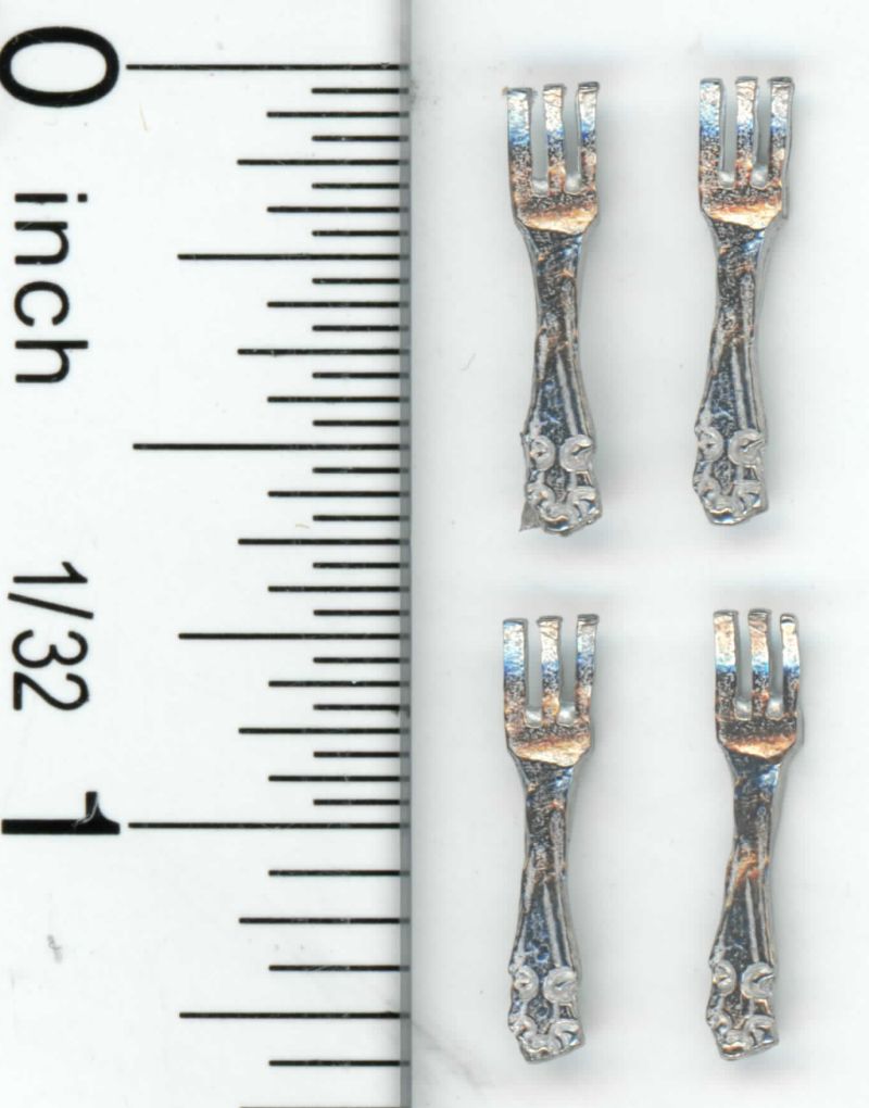 Set of 4 Polished Pewter Appetizer Forks by Phoenix Models