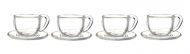 Clear Teacups and Saucers