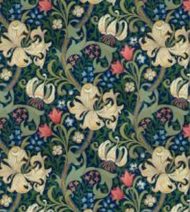 Wallpaper - Victorian Lilies - Blue Midnight