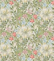 Wallpaper - Victorian Lilies - Green Spring