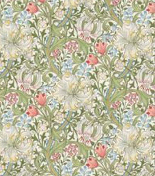 Wallpaper - Victorian Lilies - Green Spring