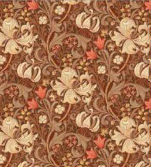 Wallpaper - Victorian Lilies - Orange Brown