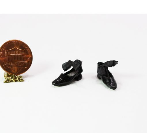 Black Leather Girls Tap Shoes by Sylvia Rountree