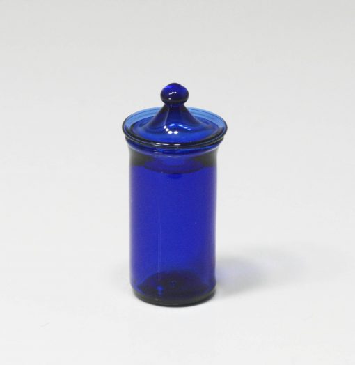 Tall Blue Glass Jar with Lid by Philip Grenyer - New - Dollhouses and More
