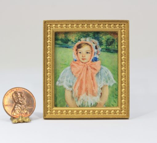 Charming Little Girl in a Gold Frame