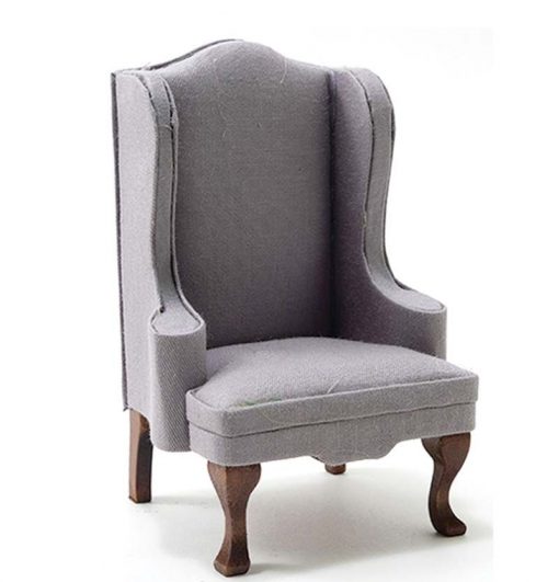 Grey Fabric Wing Chair by Handely House