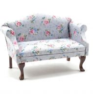 Grey Floral Fabric Sofa by Handley House