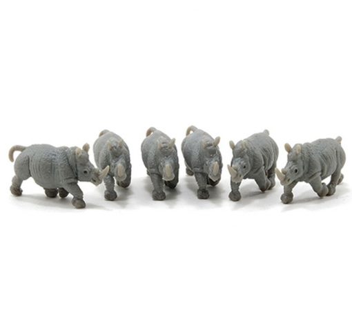 Set of 6  Rhinoceros by Multi Minis