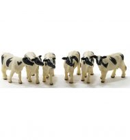 Set of 6 Black and White Cows by Multi Minis