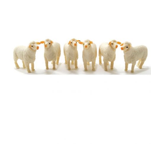 Set of 6 White Lambs by Multi Minis
