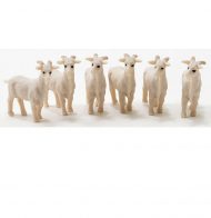 Set of 6 White Goats by Multi Minis
