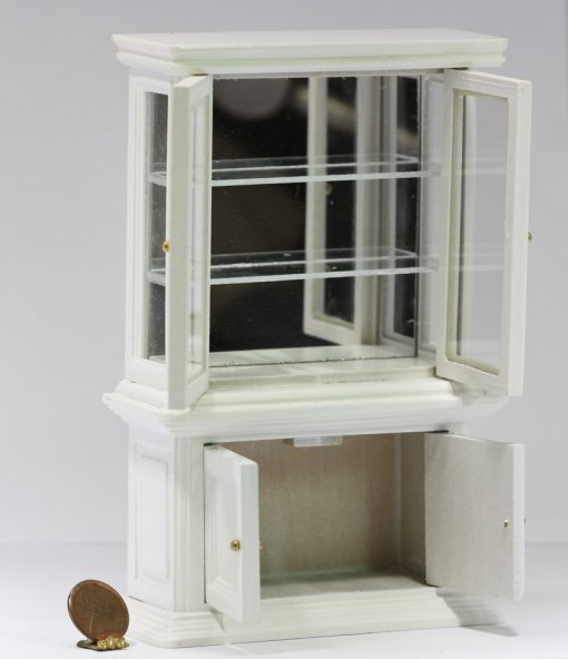 White Curio Cabinet with Working Doors - Image 2