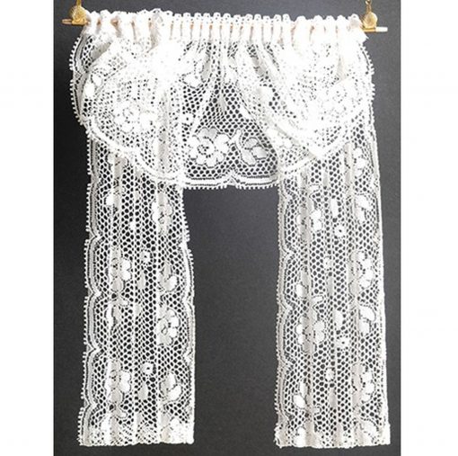  Double Window Lace Drapery Curtains in White Lace by Barbara O'Brien bb56902