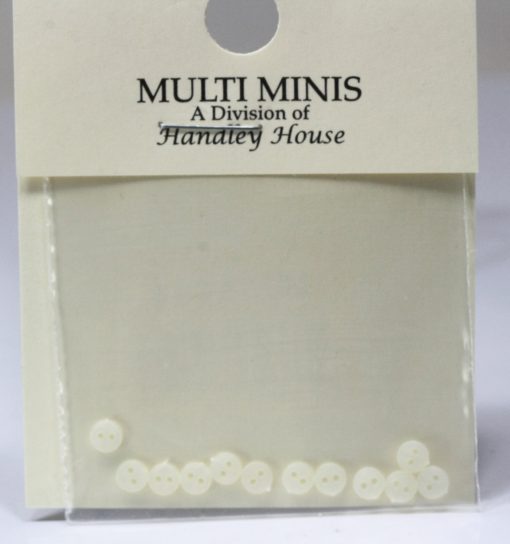 Set of 10 miniature Doll Translucent White Buttons 