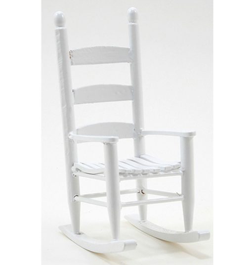 White Painted Wood Rocking Chair by Handley House