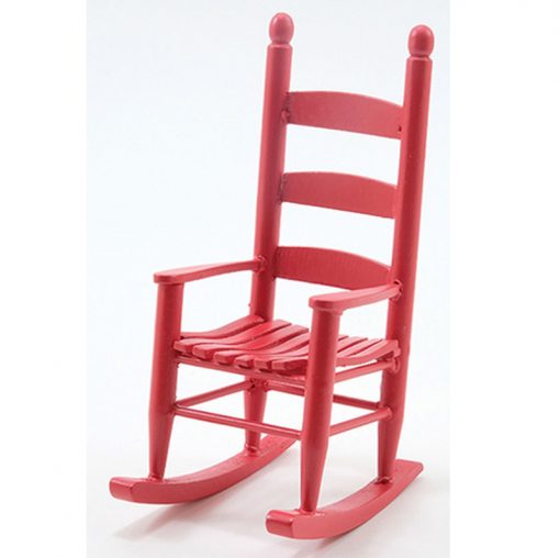 Red Painted Wood Rocking Chair by Handley House