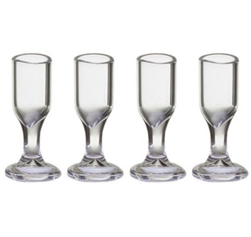 Set of 4 Clear Stem Glasses by International Miniatures